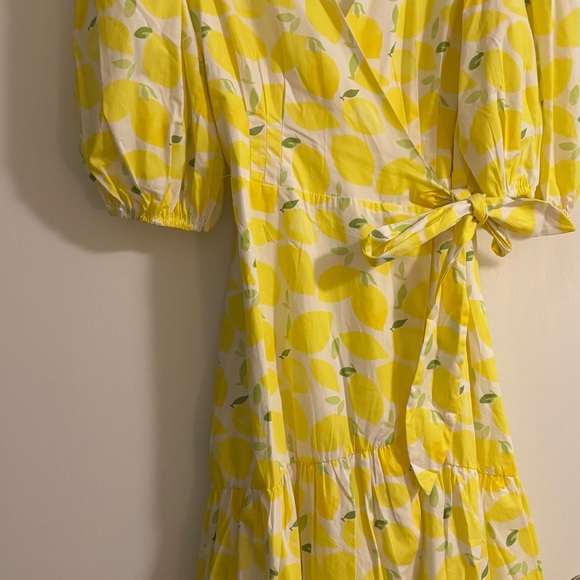 Anthropologie Yellow Lemon Print Dress - Picture 2 of 3